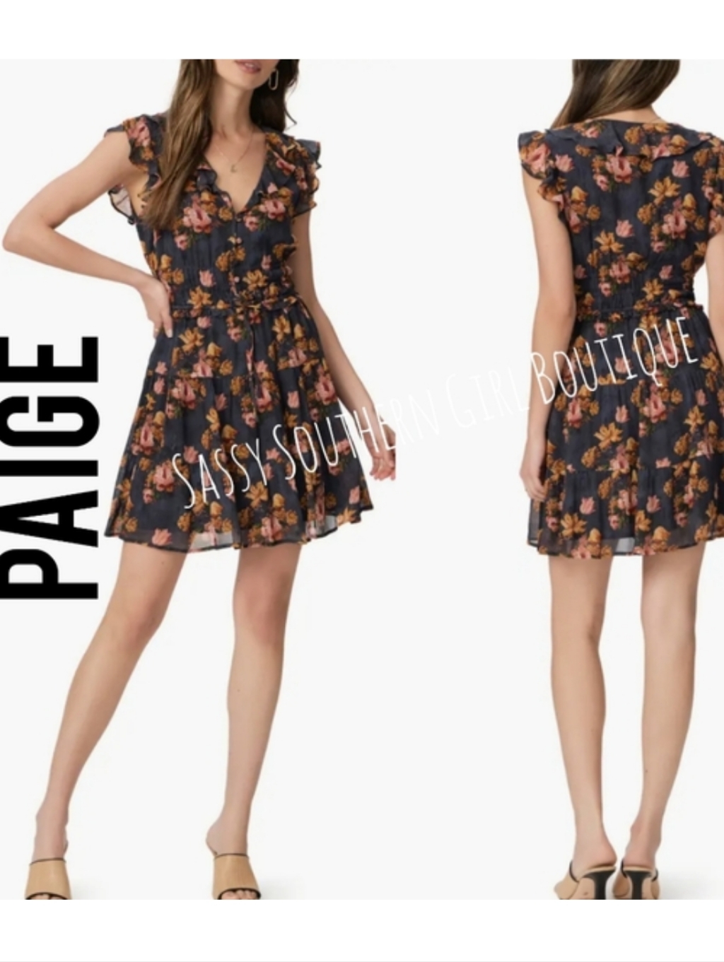 Paige Blue Floral Mini Dress